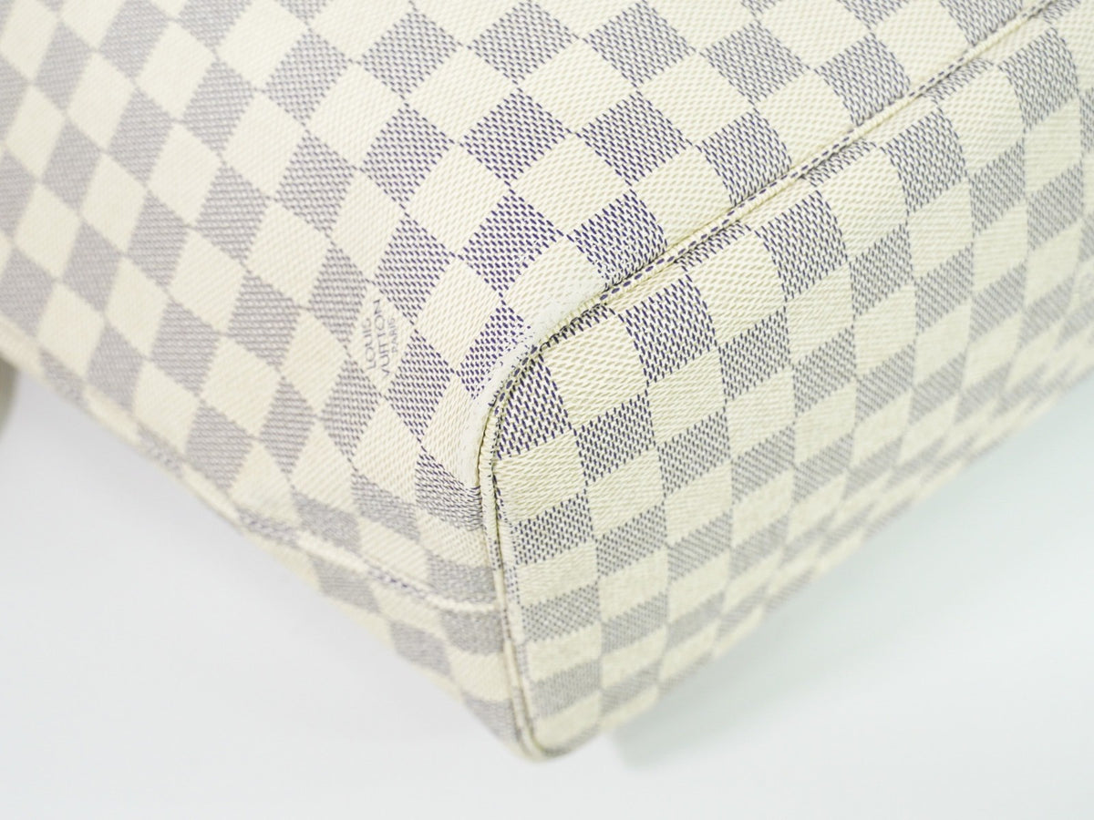 Louis Vuitton Neverfull Damier White Canvas Tote Bag Bag (Pre-Owned)