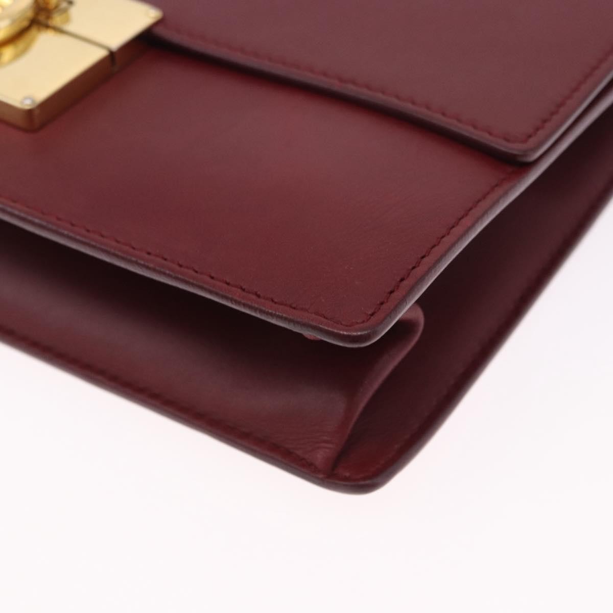 Salvatore Ferragamo Aileen Leather Burgundy Leather Shoulder Bag Bag (Pre-Owned)