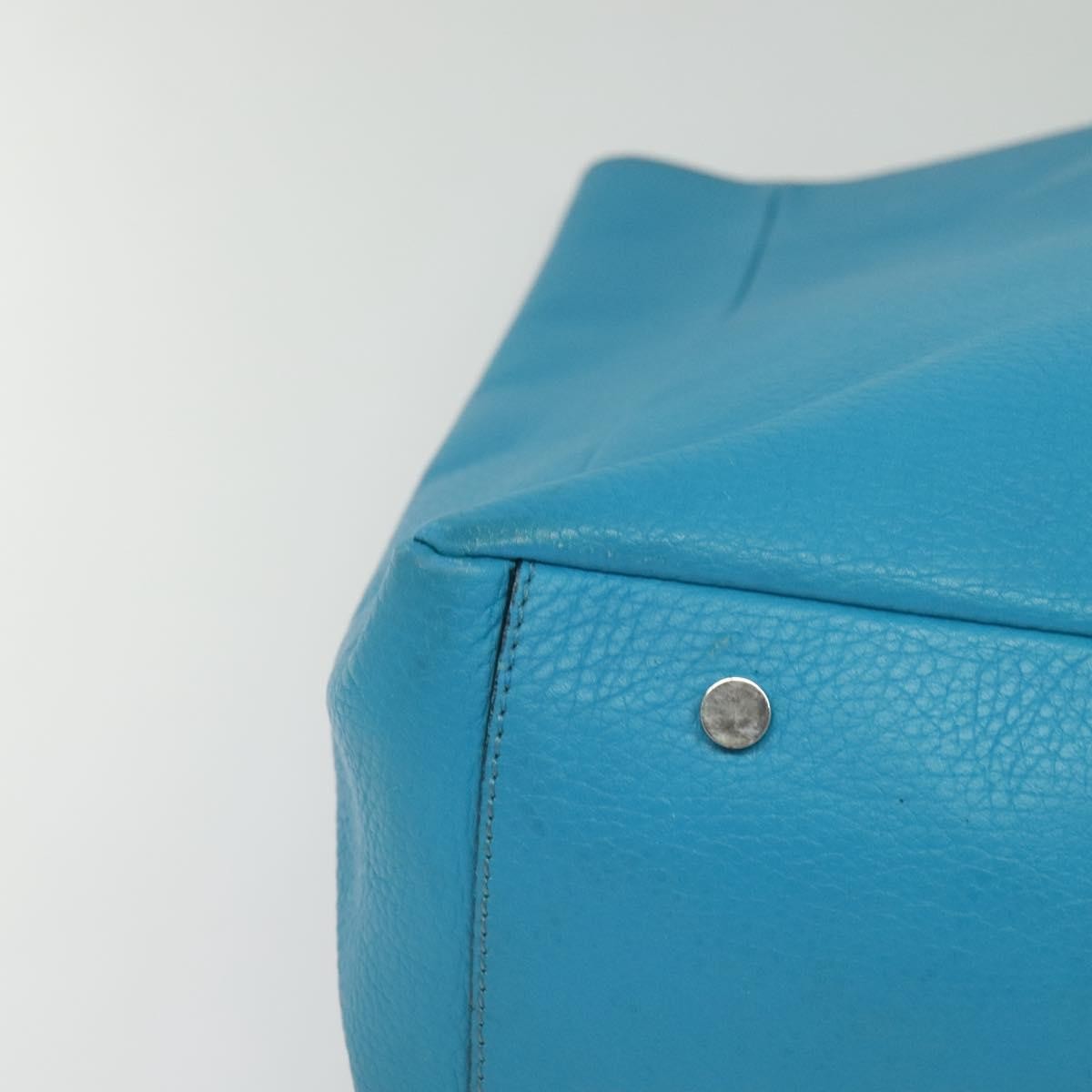 Burberry Black Label Leather Blue Leather Tote Bag Bag (Pre-Owned)