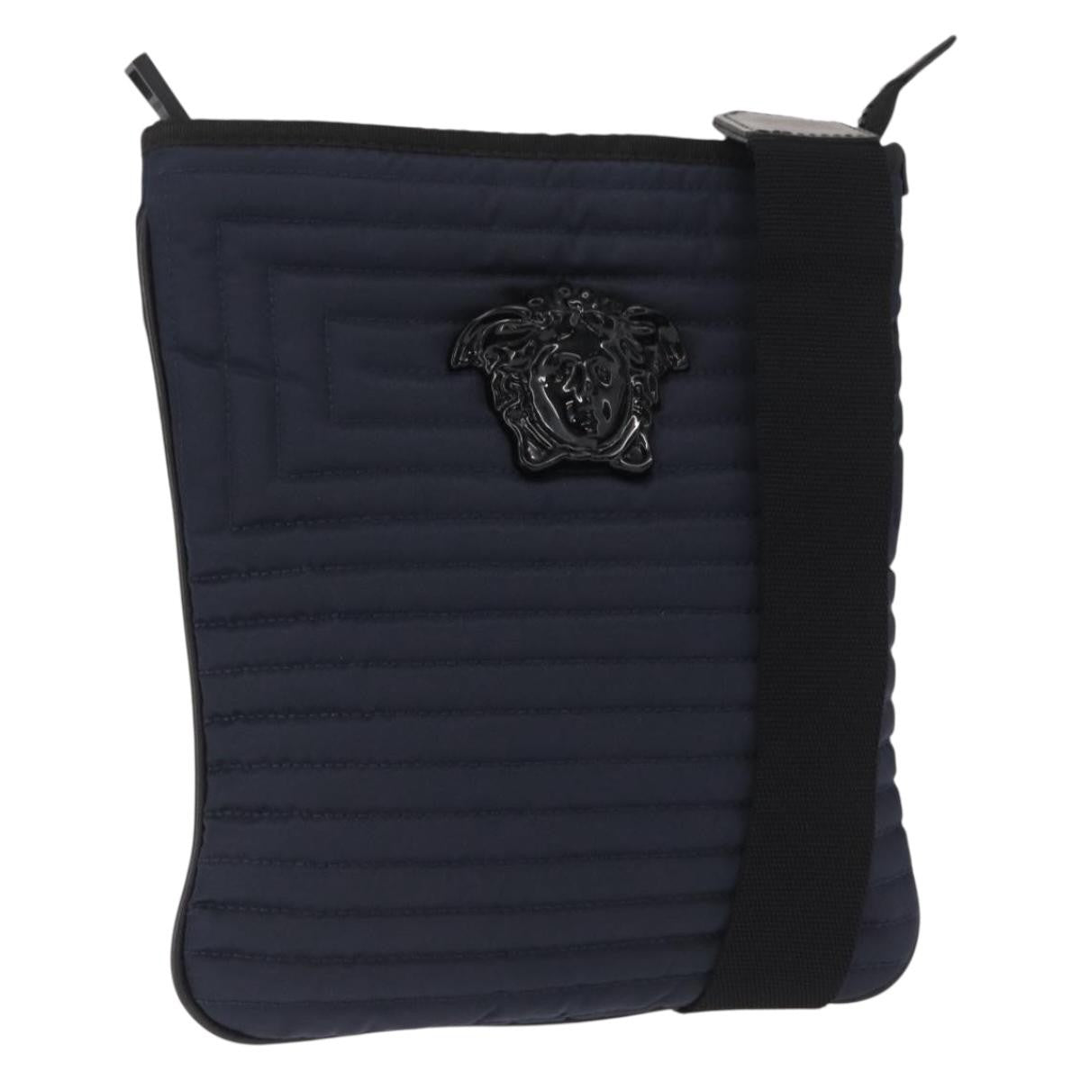 Versace Vintage Nylon Navy Nylon Shoulder Bag Bag (Pre-Owned)