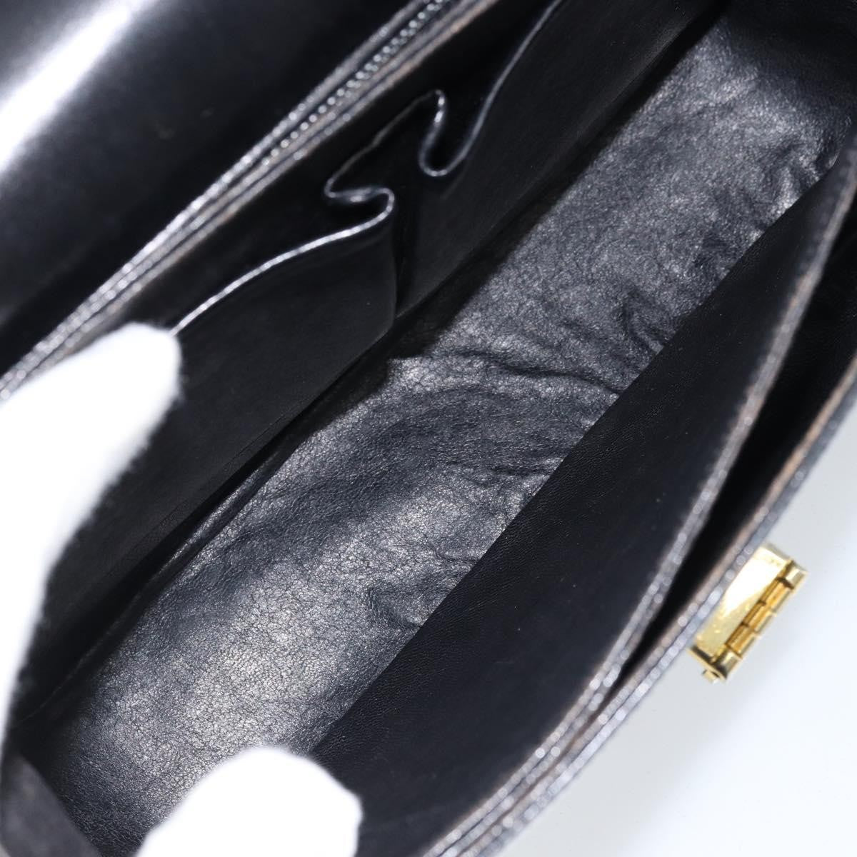 Celine Shoulder Leather Black Leather Shoulder Bag Bag (Pre-Owned)