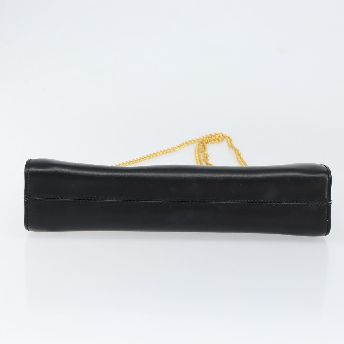 Salvatore Ferragamo Vintage Gancini Chain Leather Black Leather Shoulder Bag Bag (Pre-Owned)