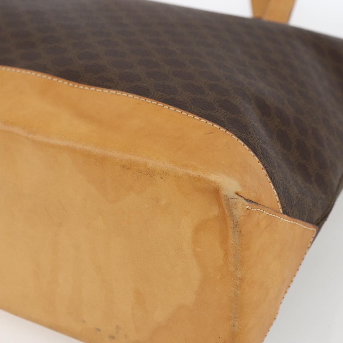 Celine Vintage Macadam Canvas And Leather Brown Canvas Tote Bag Bag (Pre-Owned)