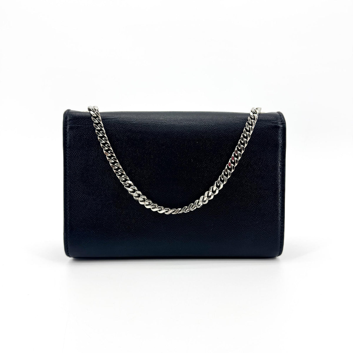 Saint Laurent Classic Monogram Grainy Leather Black Leather Crossbody Bag Bag (Pre-Owned)