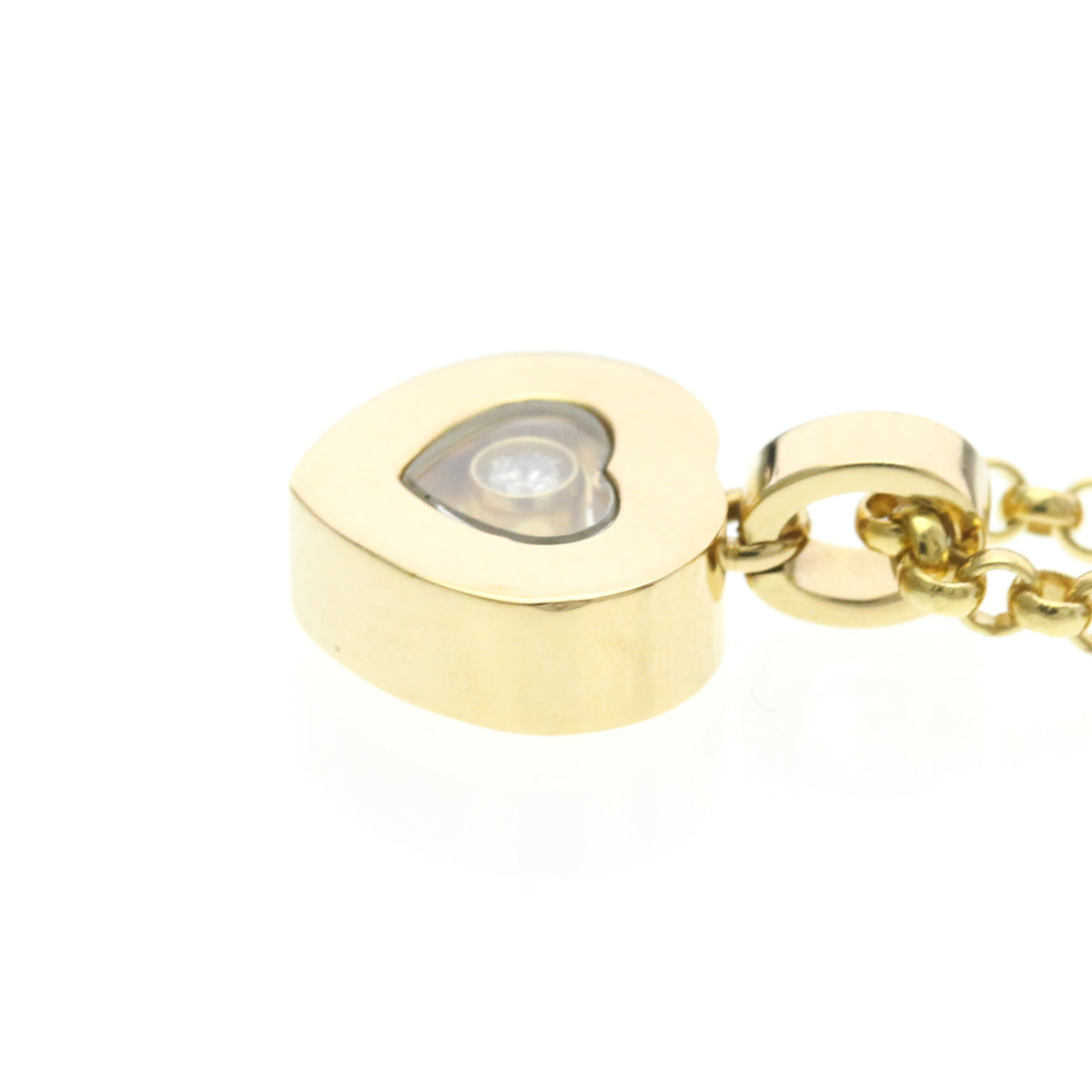 Chopard Happy Diamonds Heart Pendant 18K Yellow Gold With 1 Floating Diamond Gold Yellow_Gold Necklace Jewelry (Pre-Owned)