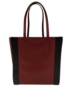 Alexander McQueen Dark Red Leather Signature Logo Shopper Tote 630773 6050