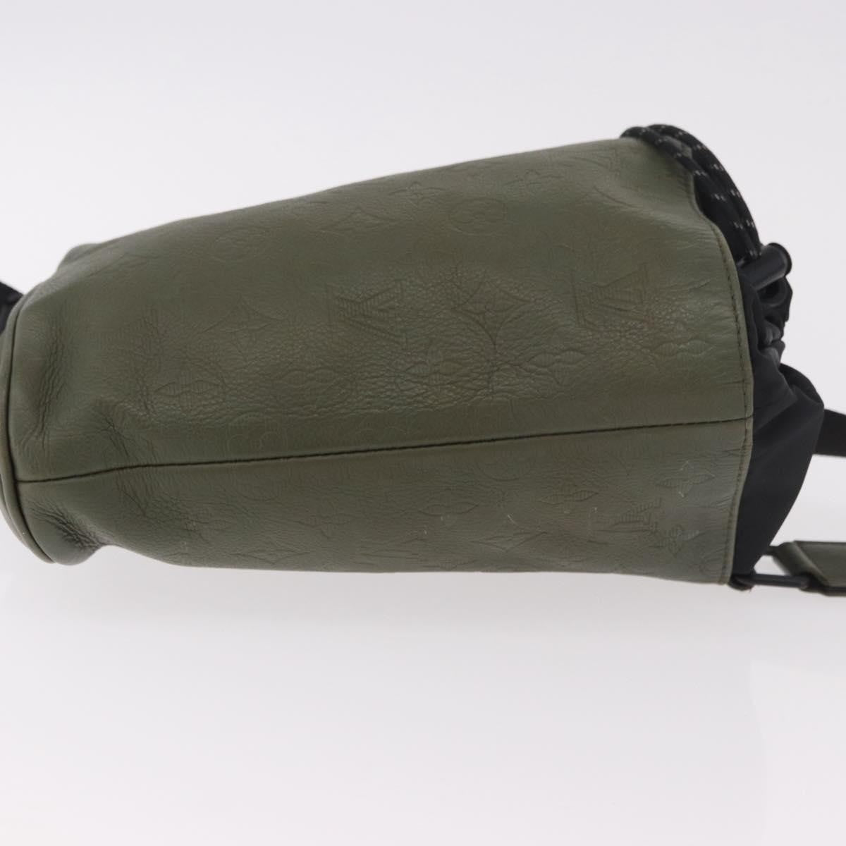 Louis Vuitton Chalk Sling Monogram Shadow Leather Green Canvas Shoulder Bag Bag (Pre-Owned)