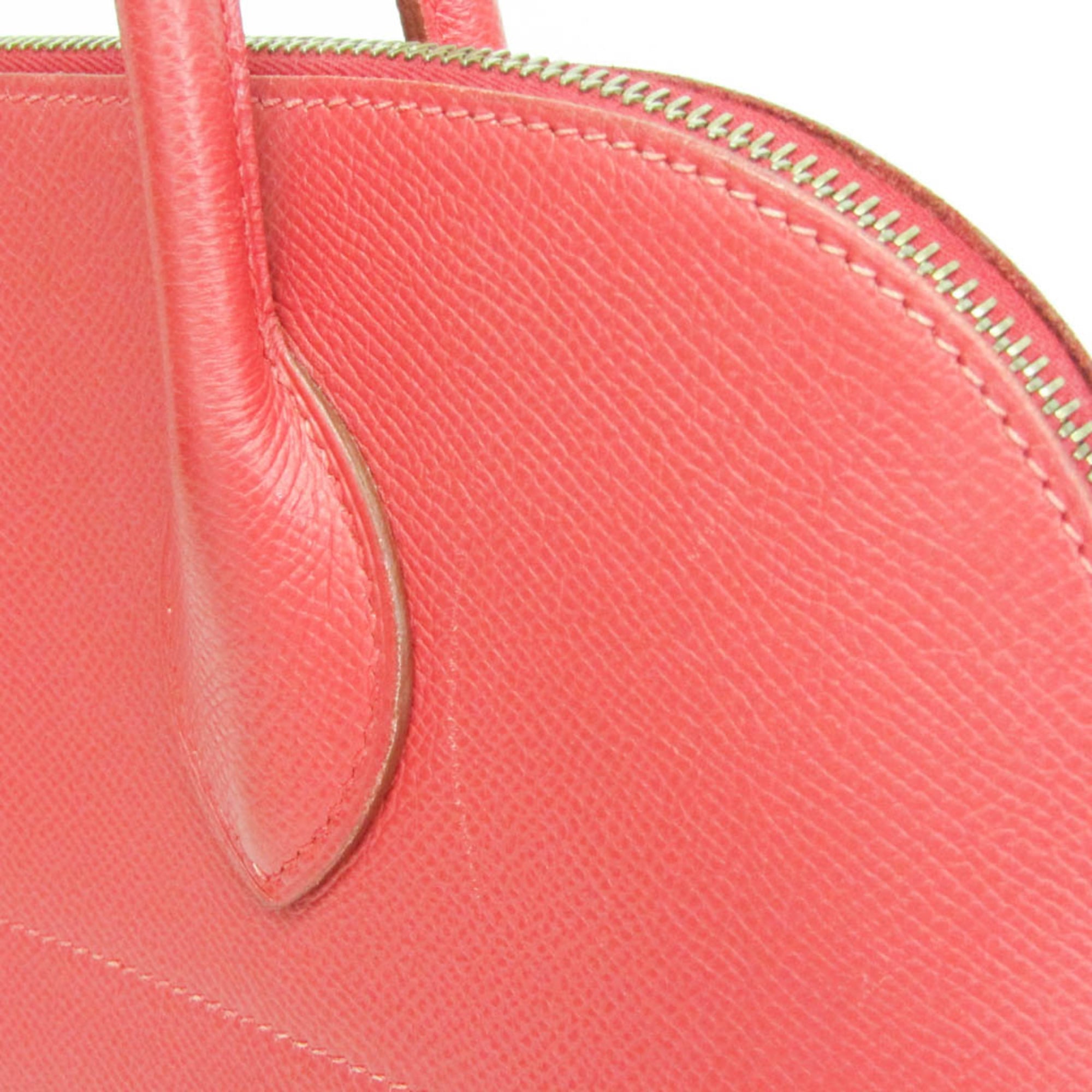 Hermes Bolide Courchevel Red Leather Handbag (Pre-Owned)