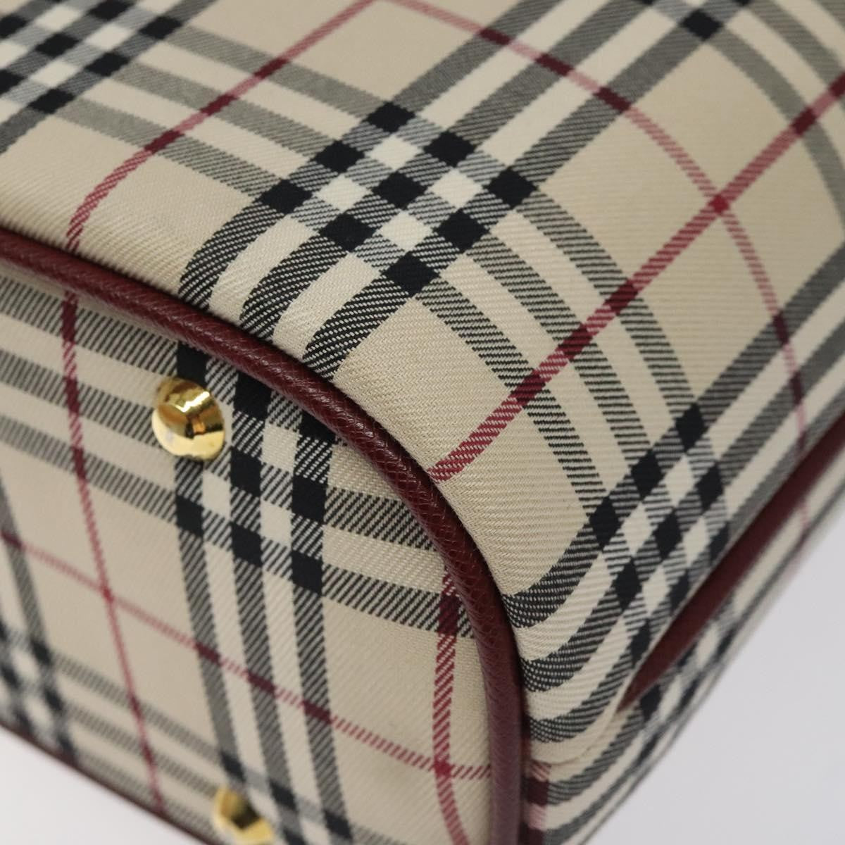 Burberry Nova Check Tote Canvas And Leather Beige Canvas Tote Bag Bag (Pre-Owned)