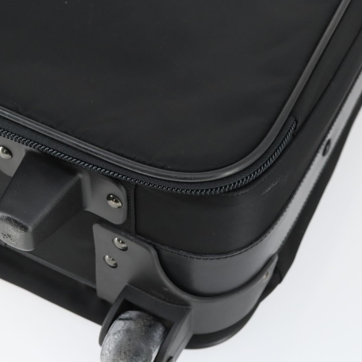Prada Trolley Rolling Luggage Tessuto And Saffiano Leather Black Nylon Travel Bag Bag (Pre-Owned)