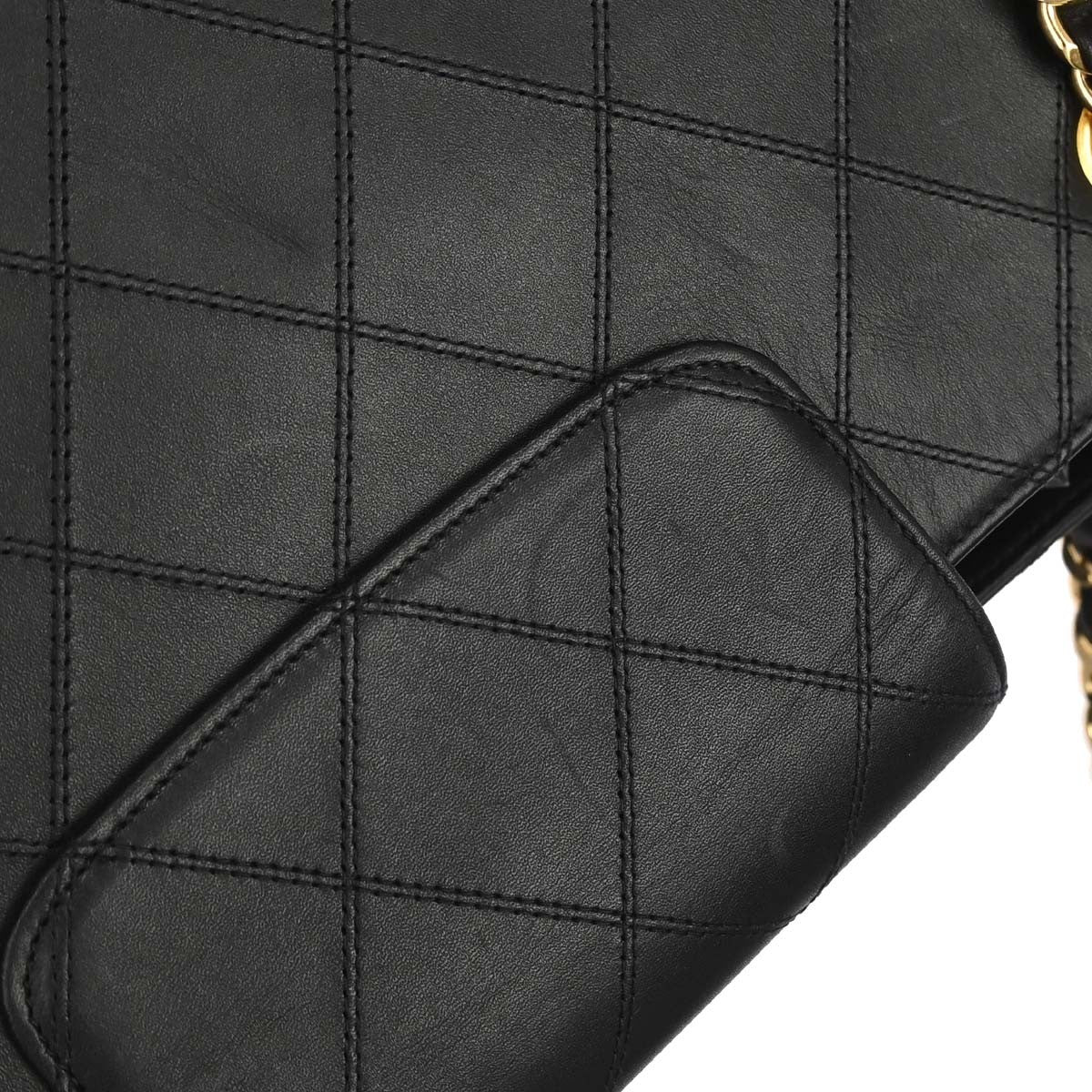 Chanel Vintage Supermodel Weekender Quilted Leather Black Leather Shoulder Bag Bag (Pre-Owned)