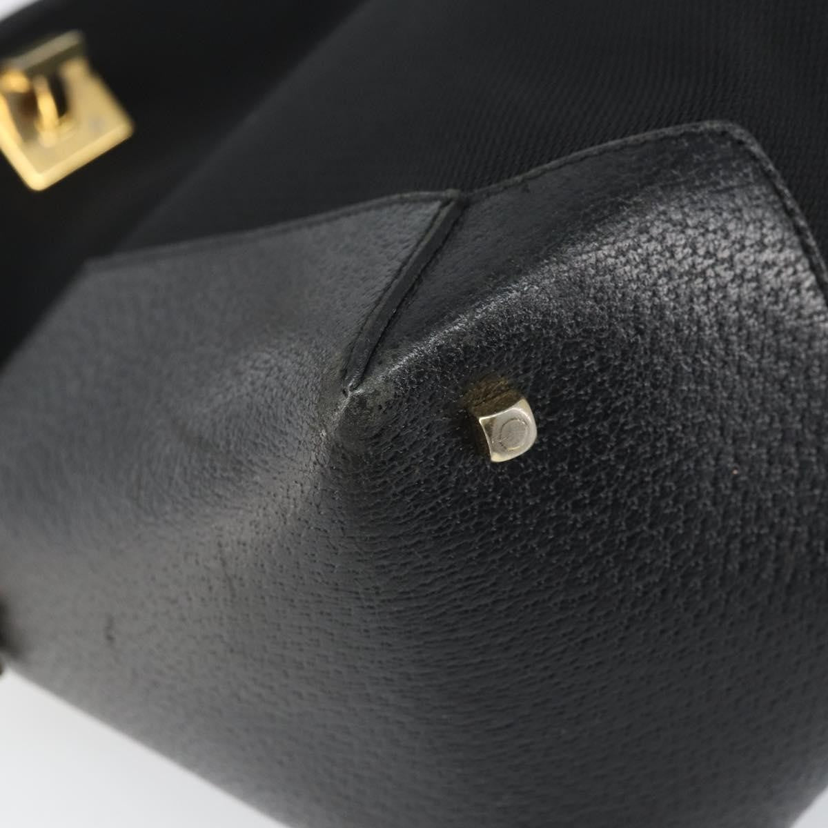 Salvatore Ferragamo Vintage Canvas Black Canvas Tote Bag Bag (Pre-Owned)