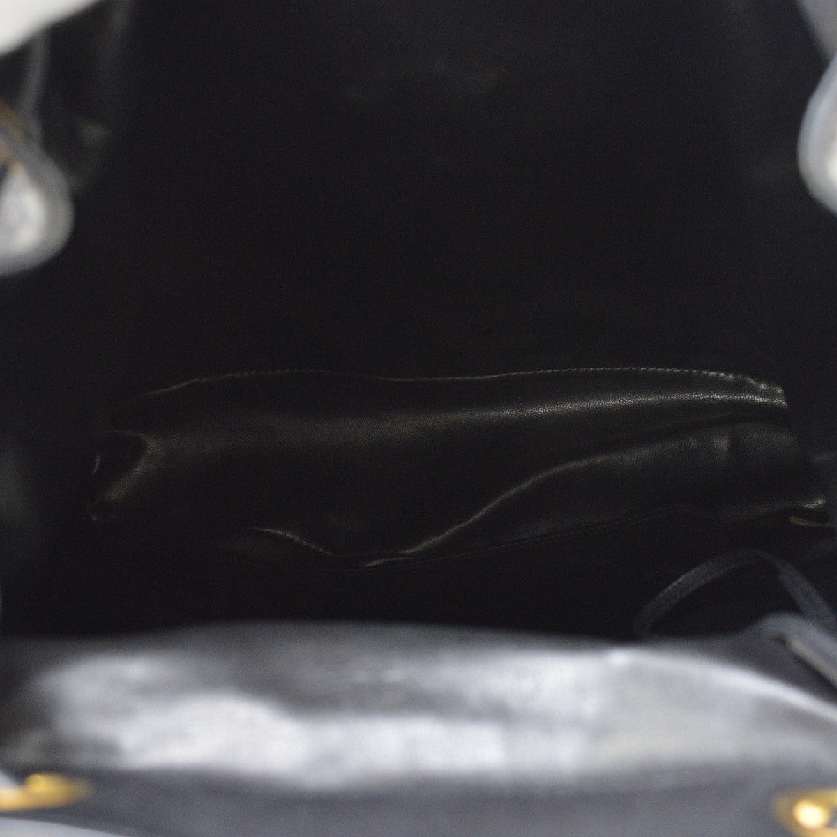 Chanel Cc Backpack Lambskin Black Leather Backpack Bag (Pre-Owned)