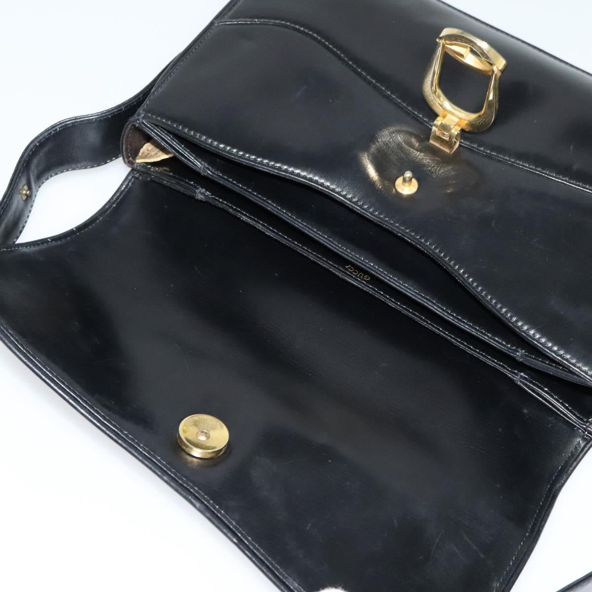Gucci Vintage Leather Black Leather Shoulder Bag Bag (Pre-Owned)