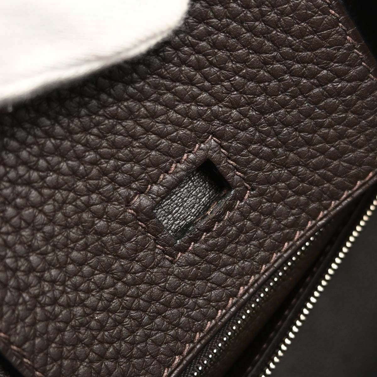 Hermes Birkin Chocolat Taurillon Clemence Brown Leather Handbag (Pre-Owned)