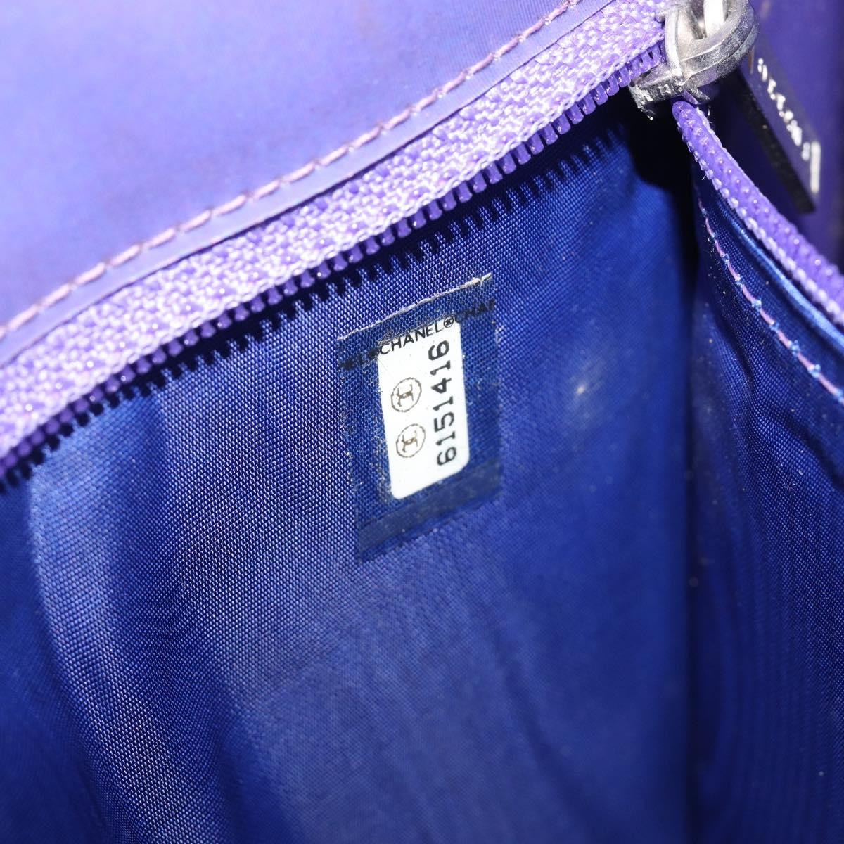 Chanel Vintage Holographic Chain Vinyl Purple Synthetic Tote Bag Bag (Pre-Owned)