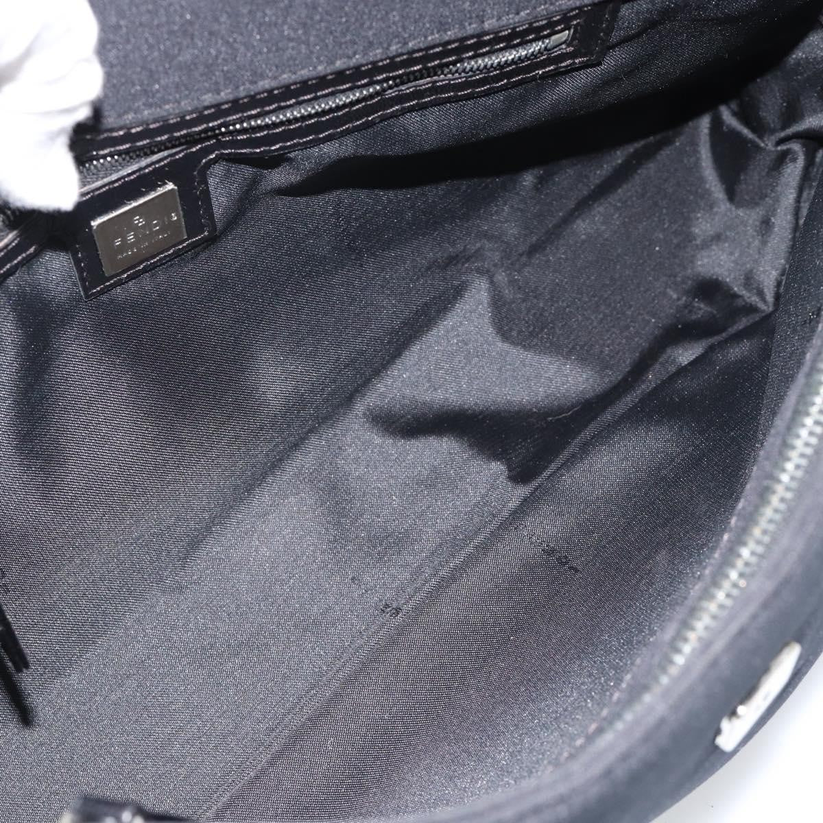 Fendi Mamma Baguette Canvas Black Cotton Shoulder Bag Bag (Pre-Owned)