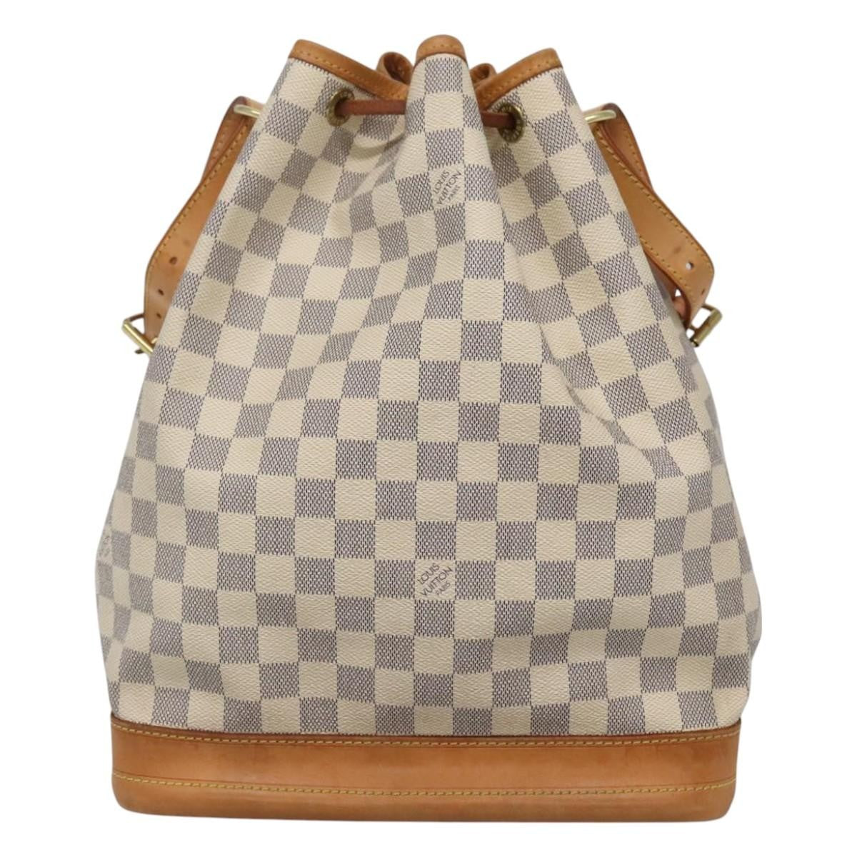 Louis Vuitton Noe Damier Ebene White Canvas Shoulder Bag Bag (Pre-Owned)