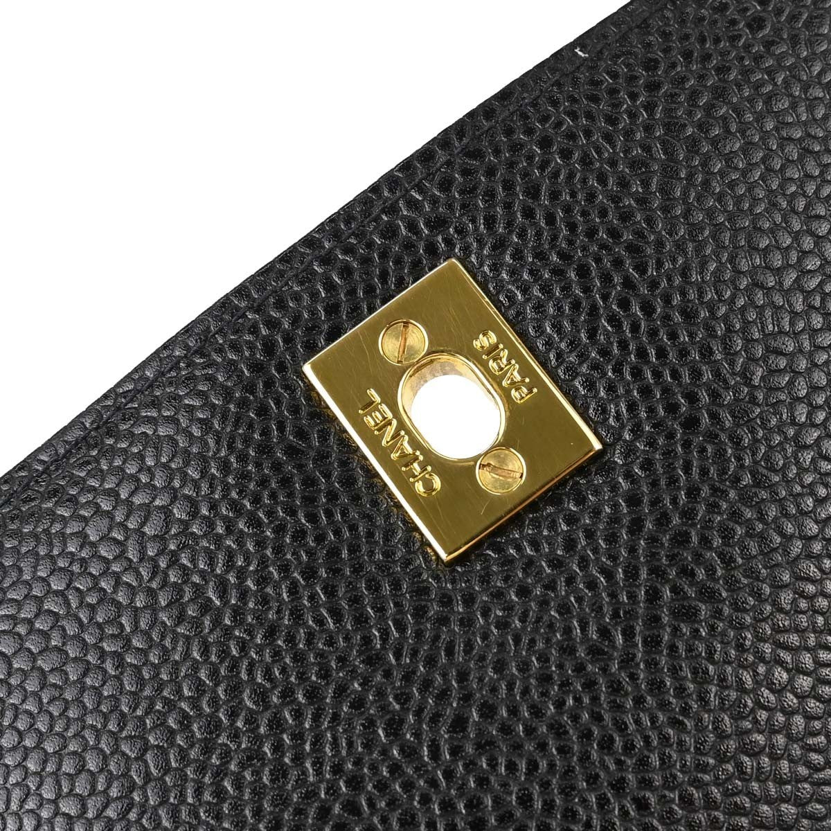 Chanel Vintage Top Handle Vertical Quilt Caviar Black Leather Handbag (Pre-Owned)