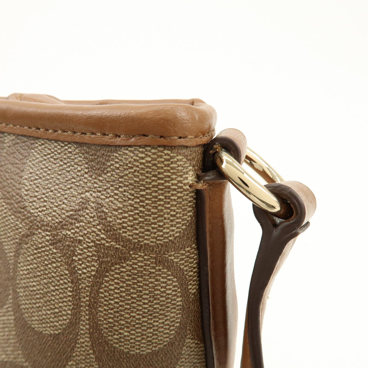 Coach Shoulder Canvas Brown Canvas Handbag (Pre-Owned)