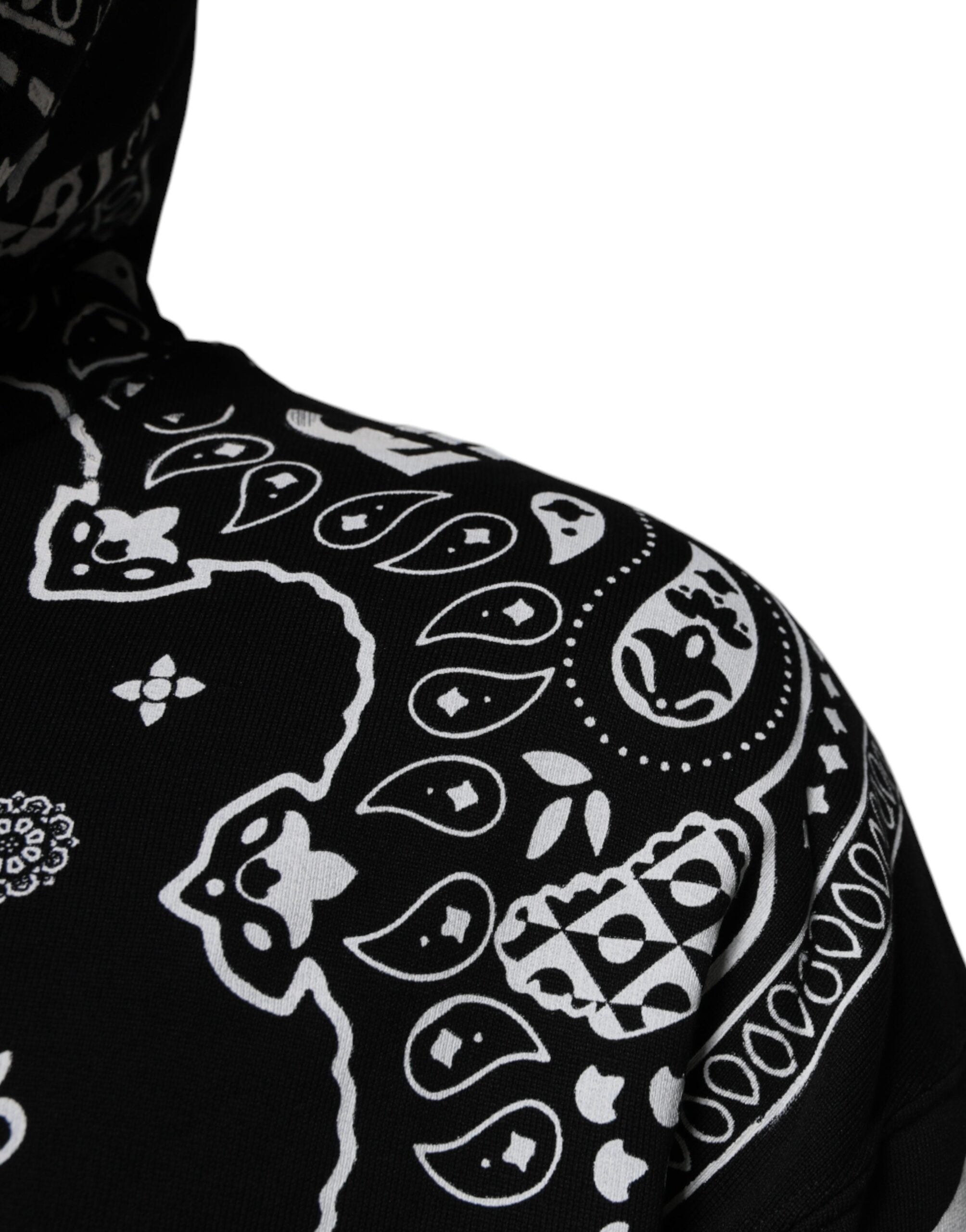 Dolce & Gabbana Black Bandana Hooded Men Sweatshirt Men's Sweater (Pre-Owned)
