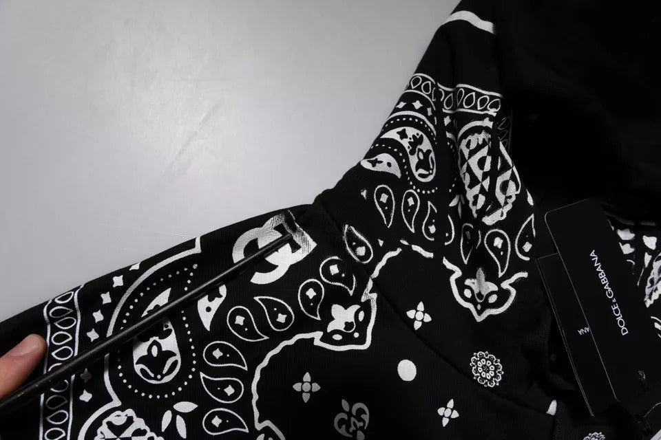 Dolce & Gabbana Black Bandana Hooded Men Sweatshirt Men's Sweater (Pre-Owned)