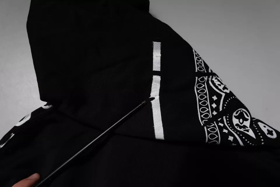 Dolce & Gabbana Black Bandana Hooded Men Sweatshirt Men's Sweater (Pre-Owned)