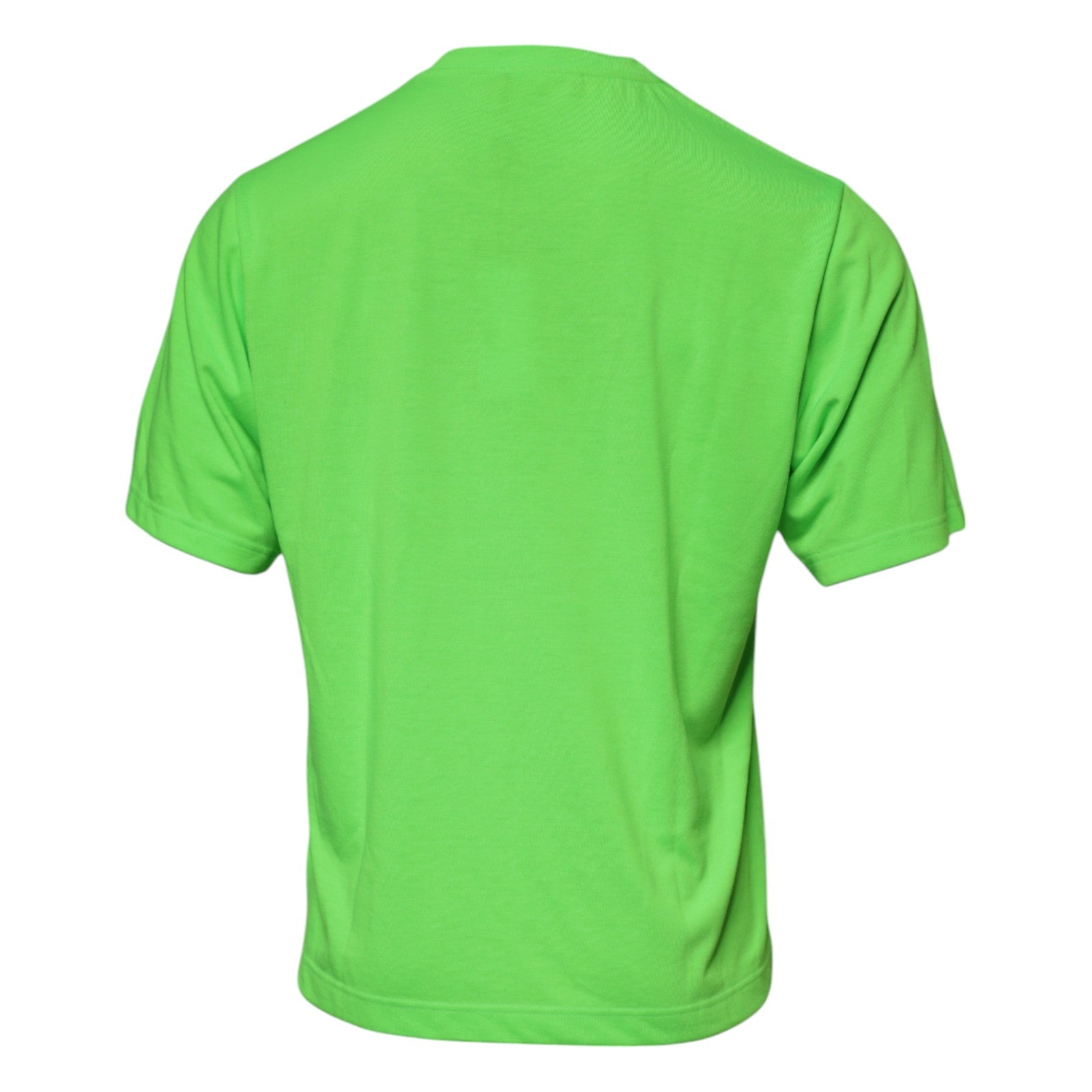 Dolce & Gabbana Green Logo Polyester Crew Neck Men's T-shirt