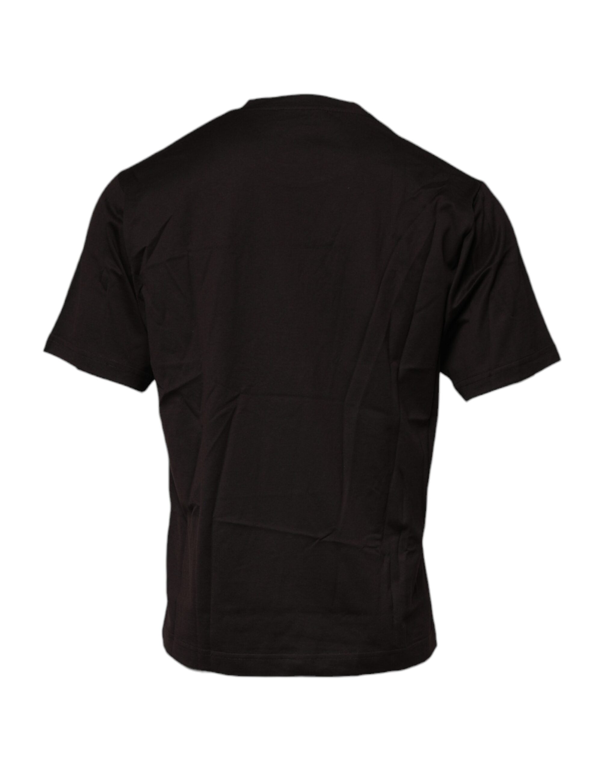 Dolce & Gabbana Dark Brown Logo Cotton Crew Neck Men's T-shirt