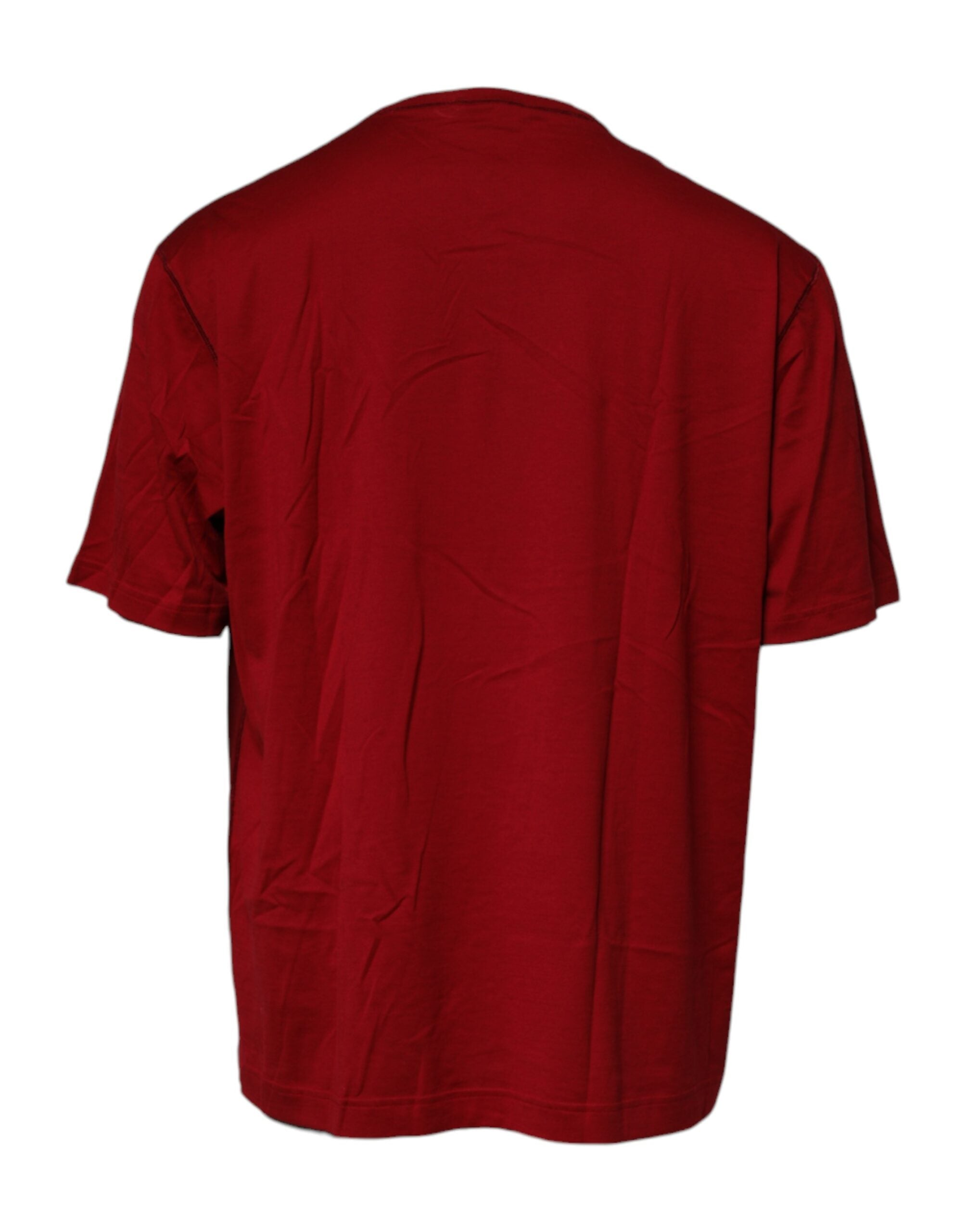 Dolce & Gabbana Red Logo Tape Cotton Crew Neck Men's T-shirt