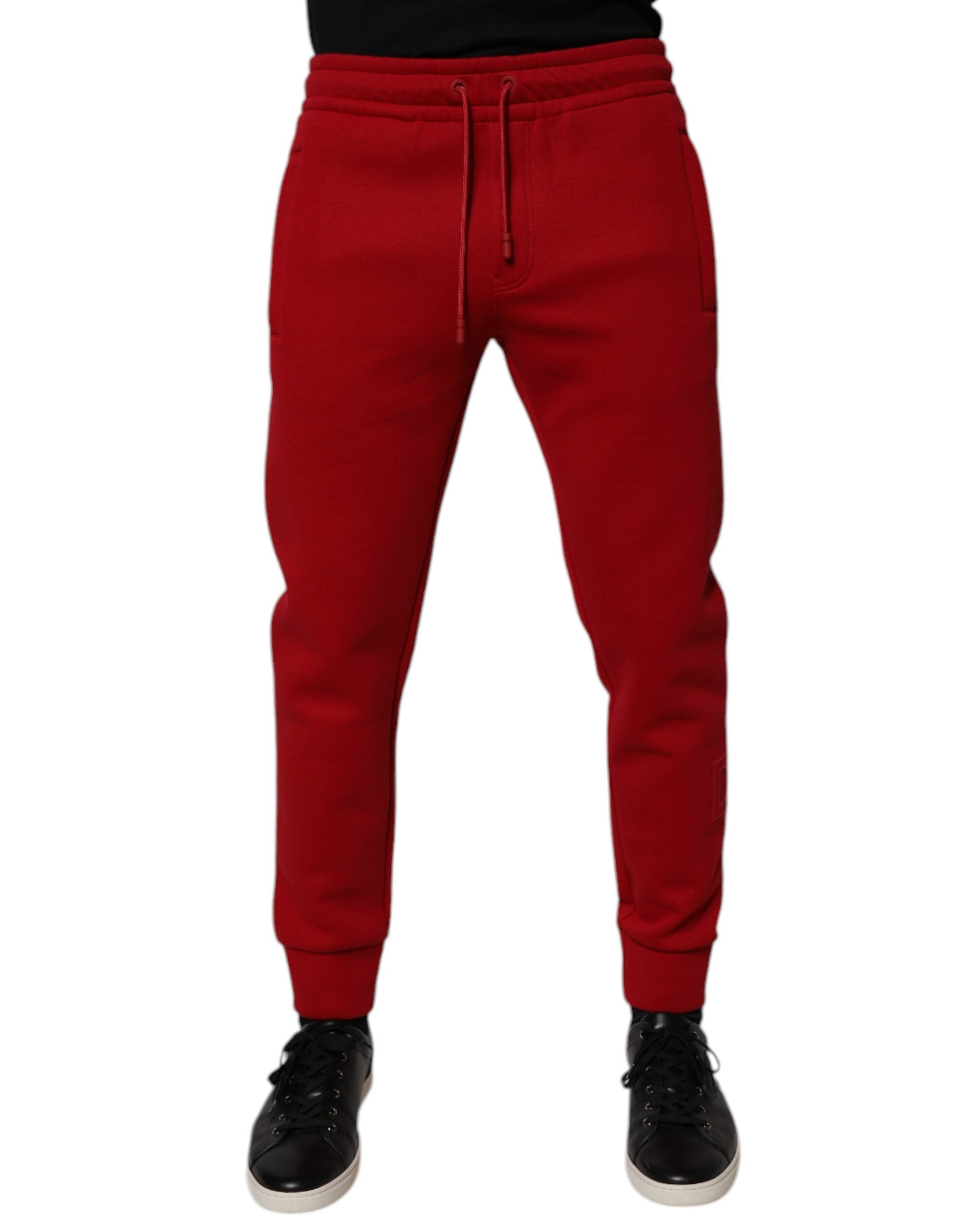 Dolce & Gabbana Red Cotton Jogger Jogging Men's Pants