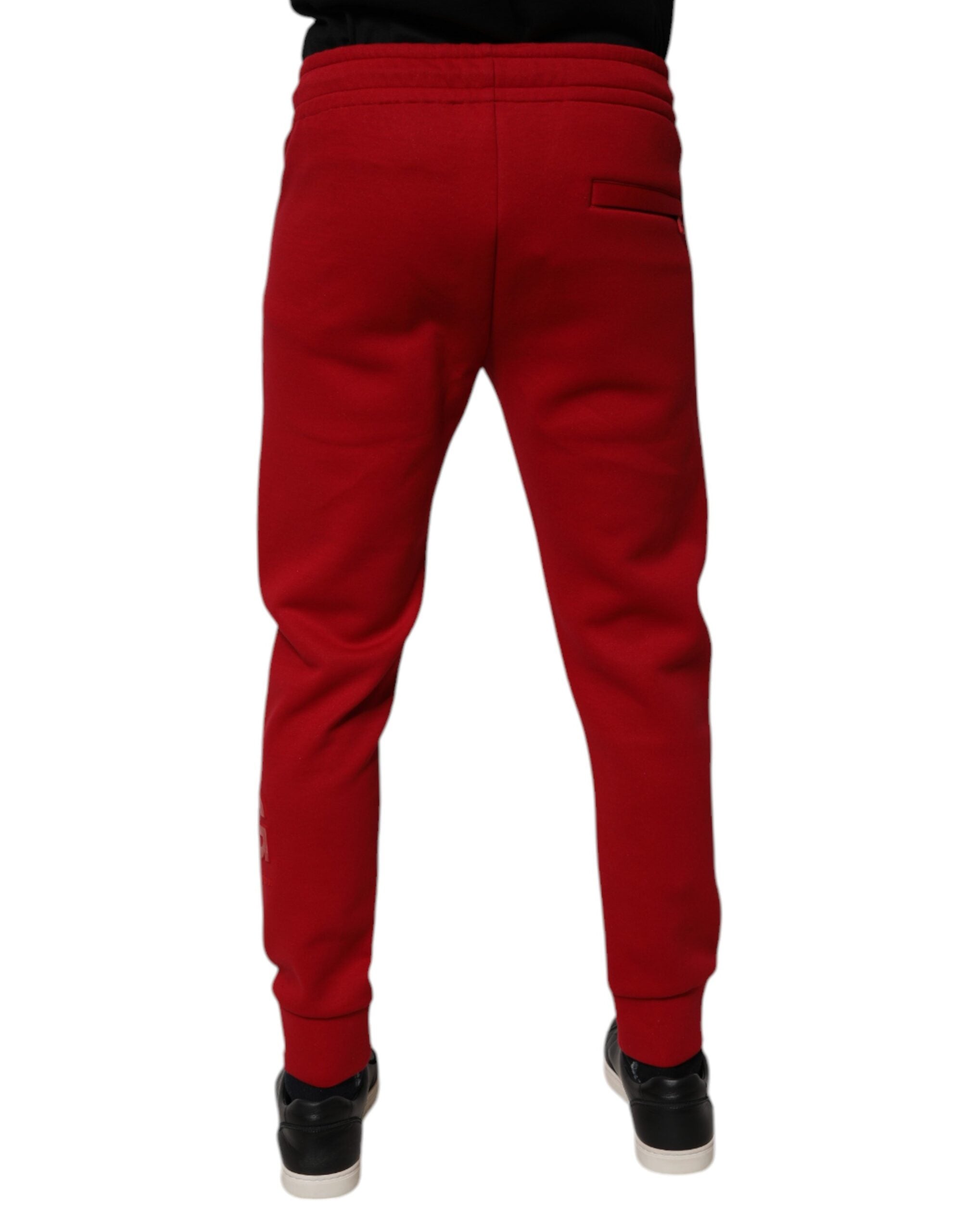 Dolce & Gabbana Red Cotton Jogger Jogging Men's Pants