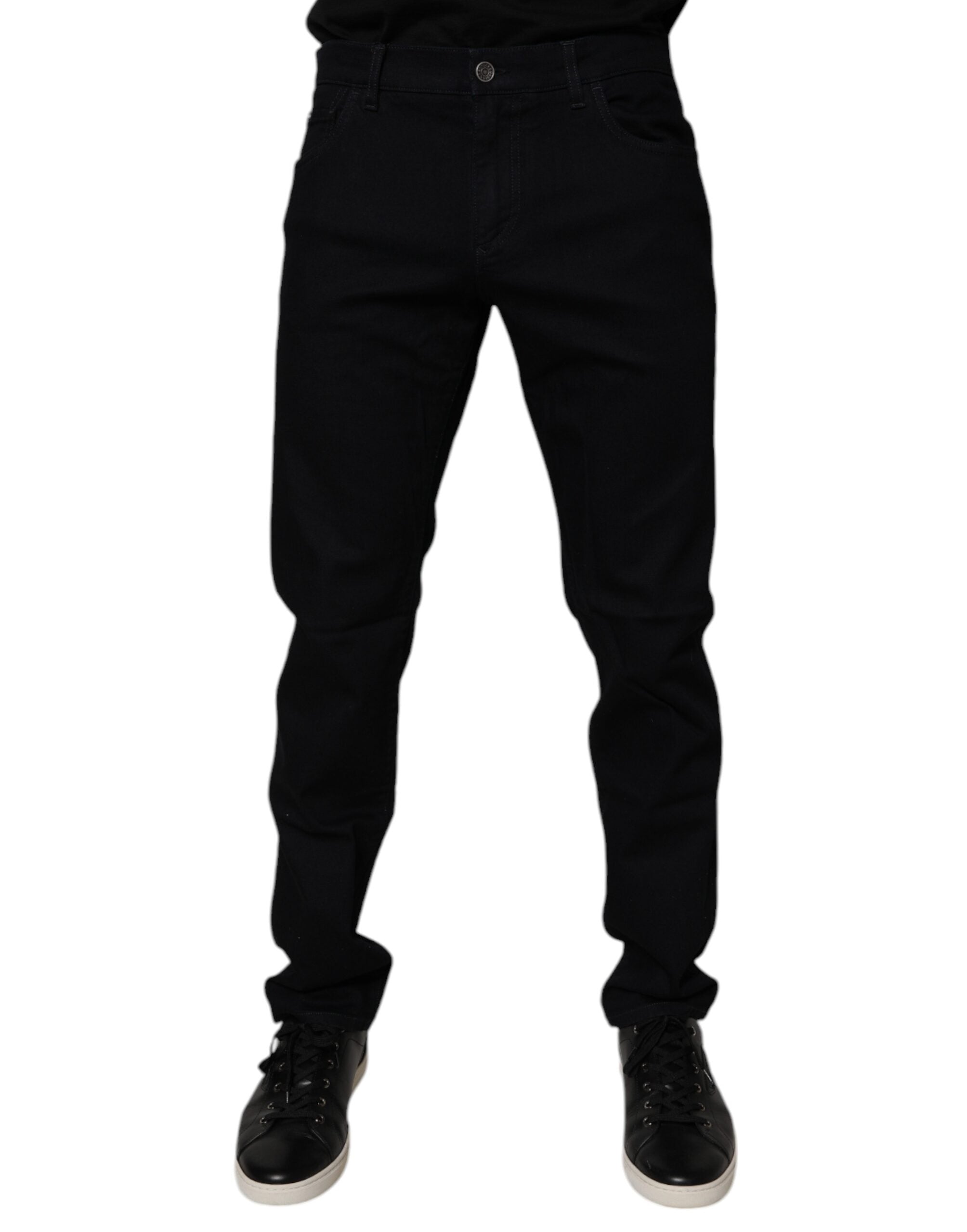 Dolce & Gabbana Black Cotton Stretch Slim Fit Men Denim Men's Jeans