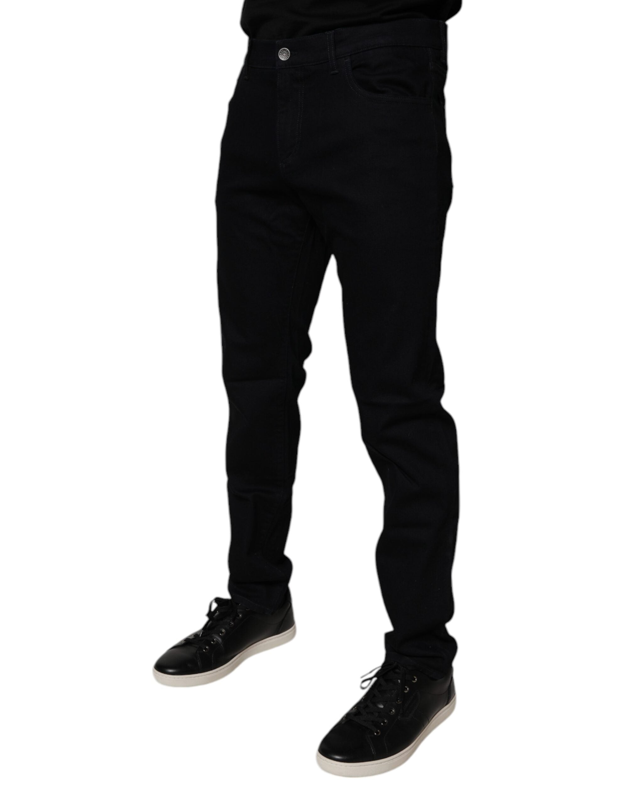 Dolce & Gabbana Black Cotton Stretch Slim Fit Men Denim Men's Jeans