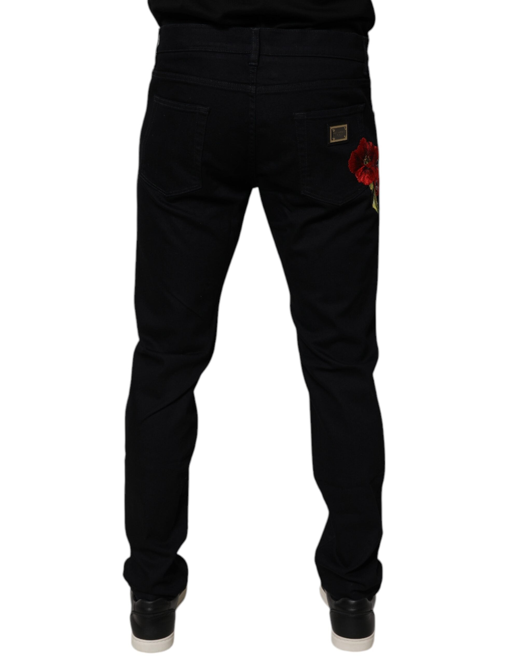 Dolce & Gabbana Black Cotton Stretch Slim Fit Men Denim Men's Jeans