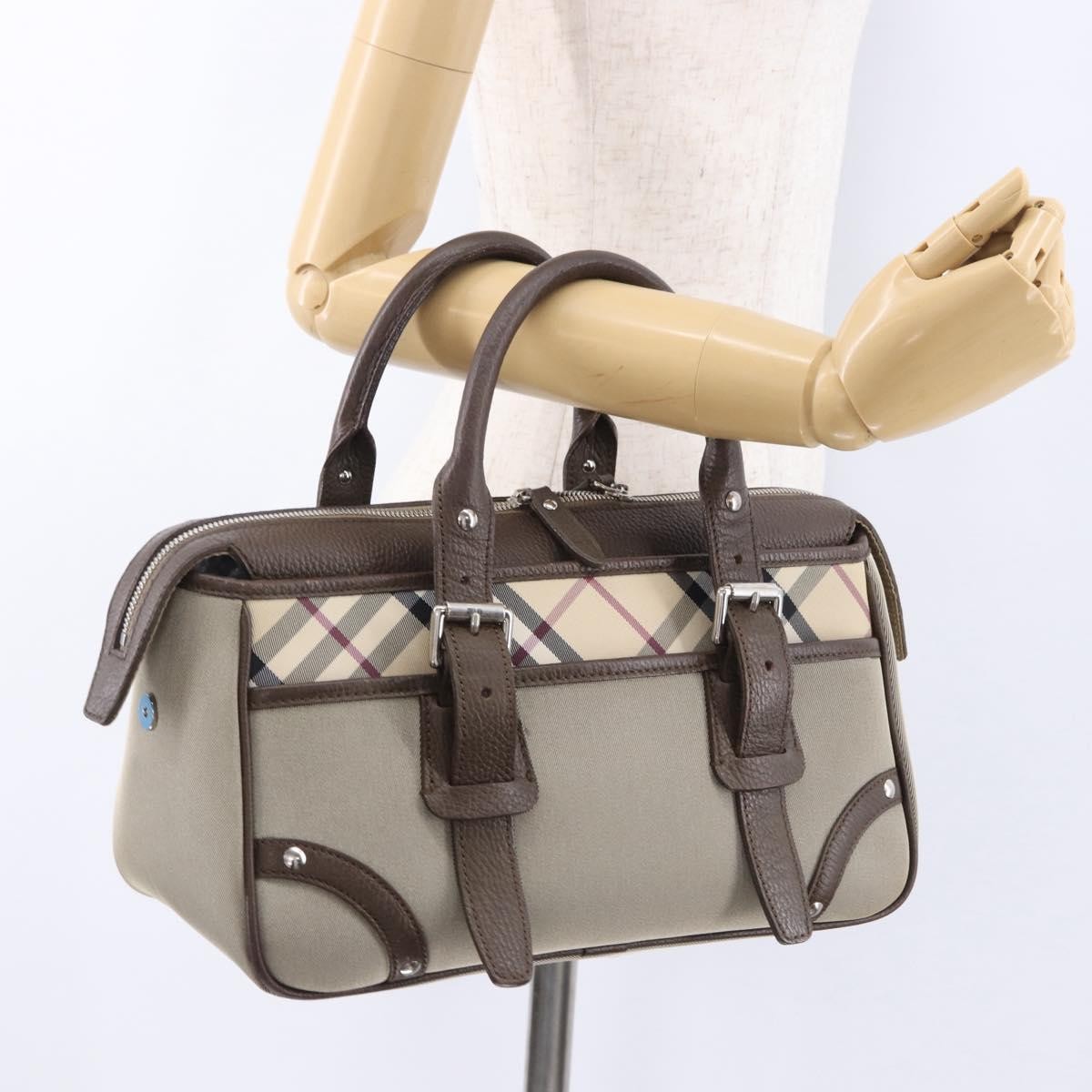 Burberry Nova Check Canvas Brown Canvas Handbag (Pre-Owned)