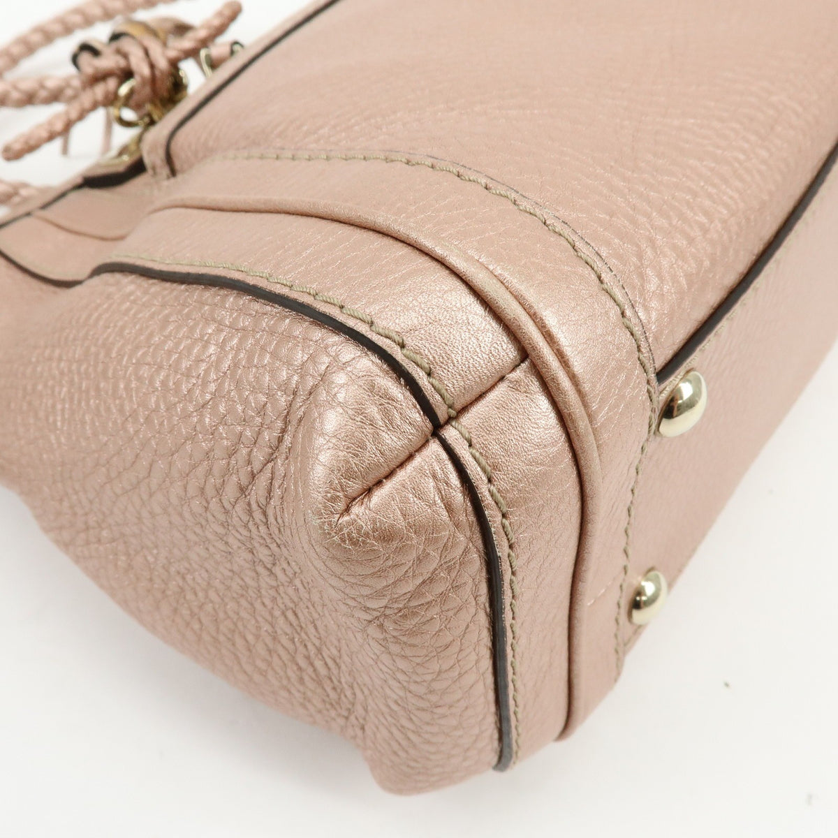 Gucci Bella Convertible Top Handle Leather Pink Leather Handbag (Pre-Owned)