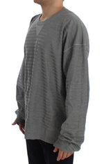 Dolce & Gabbana Elegant Gray Silk Crewneck Pullover Men's Sweater
