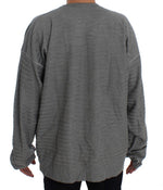 Dolce & Gabbana Elegant Gray Silk Crewneck Pullover Men's Sweater