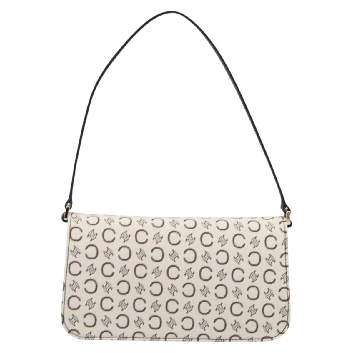 Celine C Macadam Shoulder Canvas Beige Canvas Handbag (Pre-Owned)