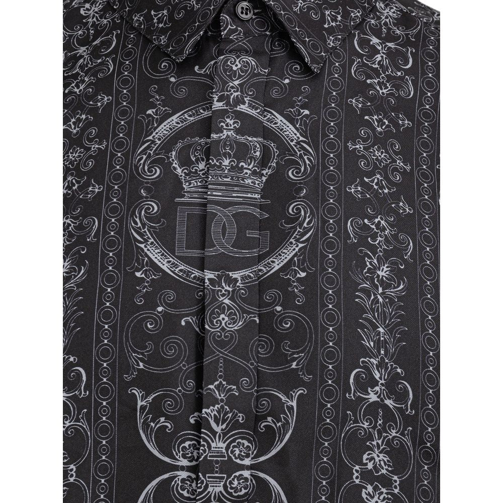 Dolce & Gabbana Gray Silk Men's Shirt