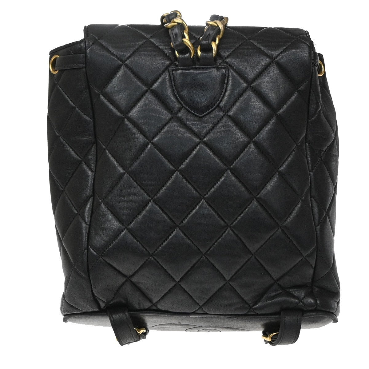 Chanel Vintage Cc Pocket Quilted Lambskin Black Leather Backpack Bag (Pre-Owned)