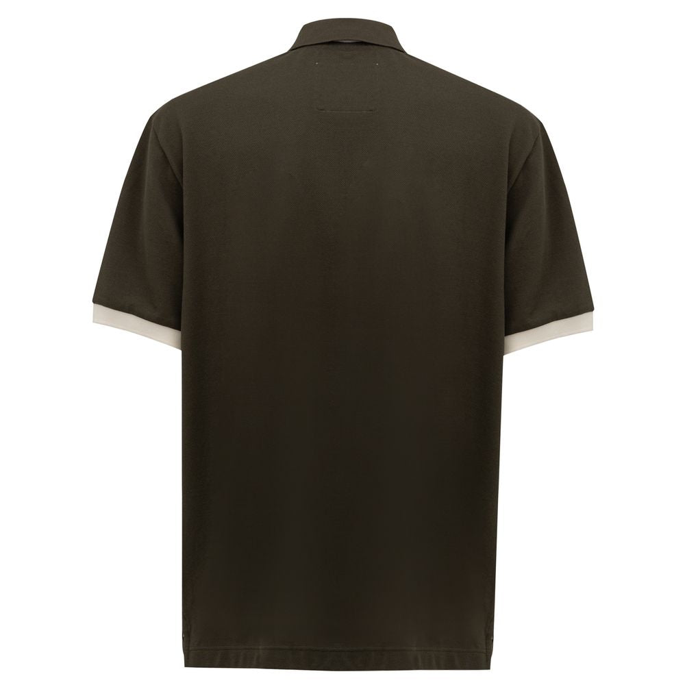 Canali Green Cotton Polo Men's Shirt