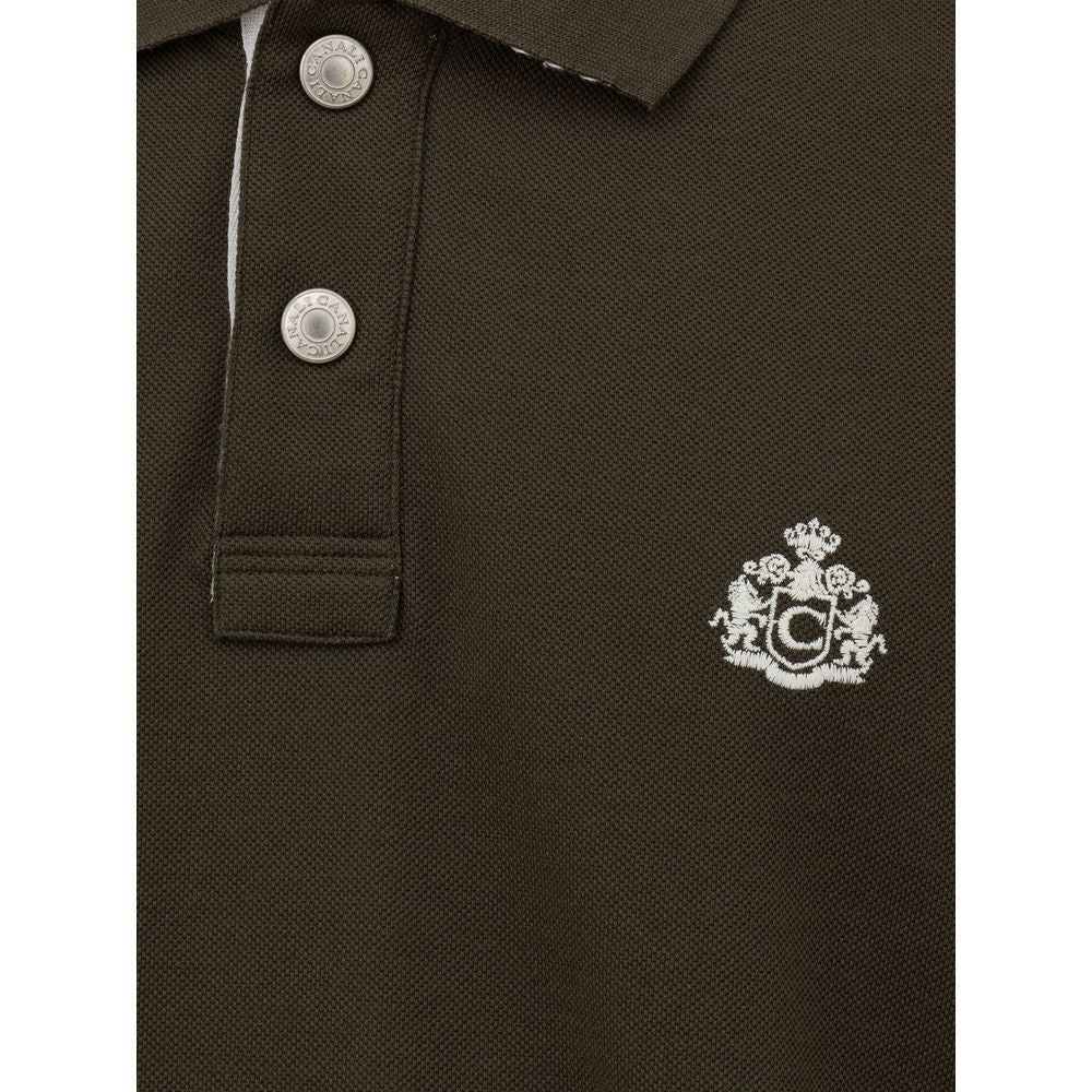 Canali Green Cotton Polo Men's Shirt