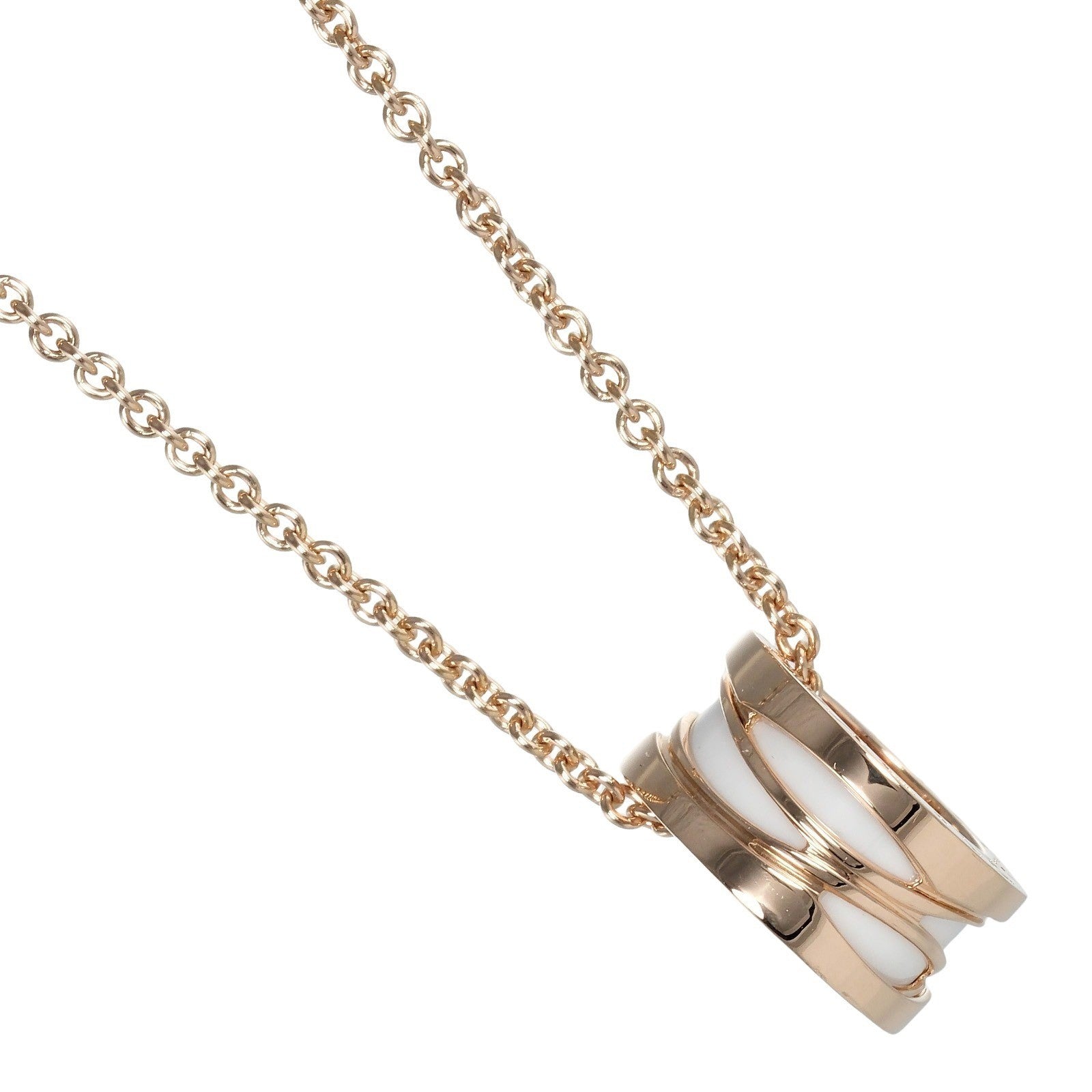Bvlgari B.Zero1 Design Legend Zaha Hadid Pendant 18K Rose Gold With Ceramic Gold Rose_Gold Necklace Jewelry (Pre-Owned)