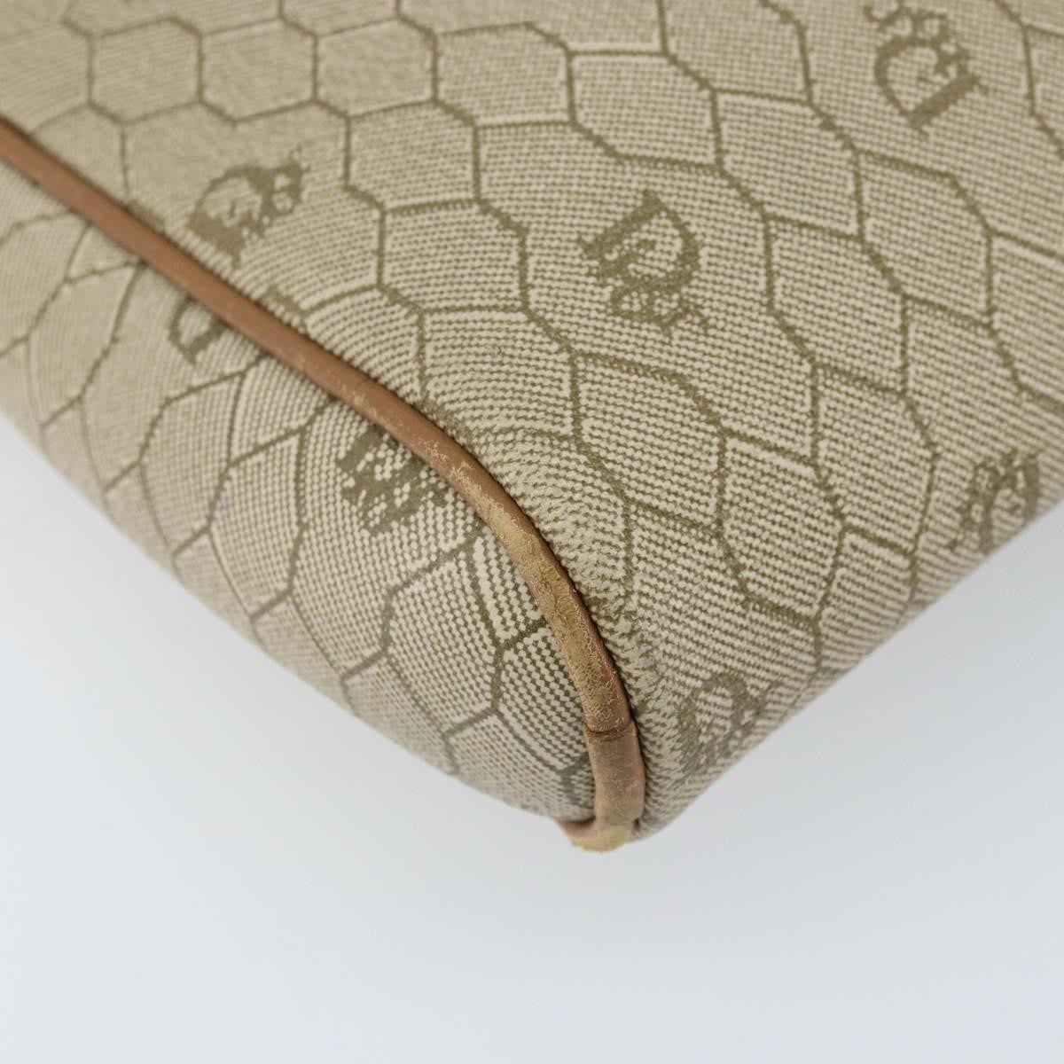 Christian Dior Vintage Honeycomb Canvas And Leather Beige Canvas Shoulder Bag Bag (Pre-Owned)