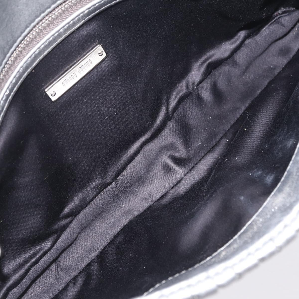 Miu Miu Crystal Clutch Matelasse Leather Silver Leather Clutche & Pouche Bag (Pre-Owned)