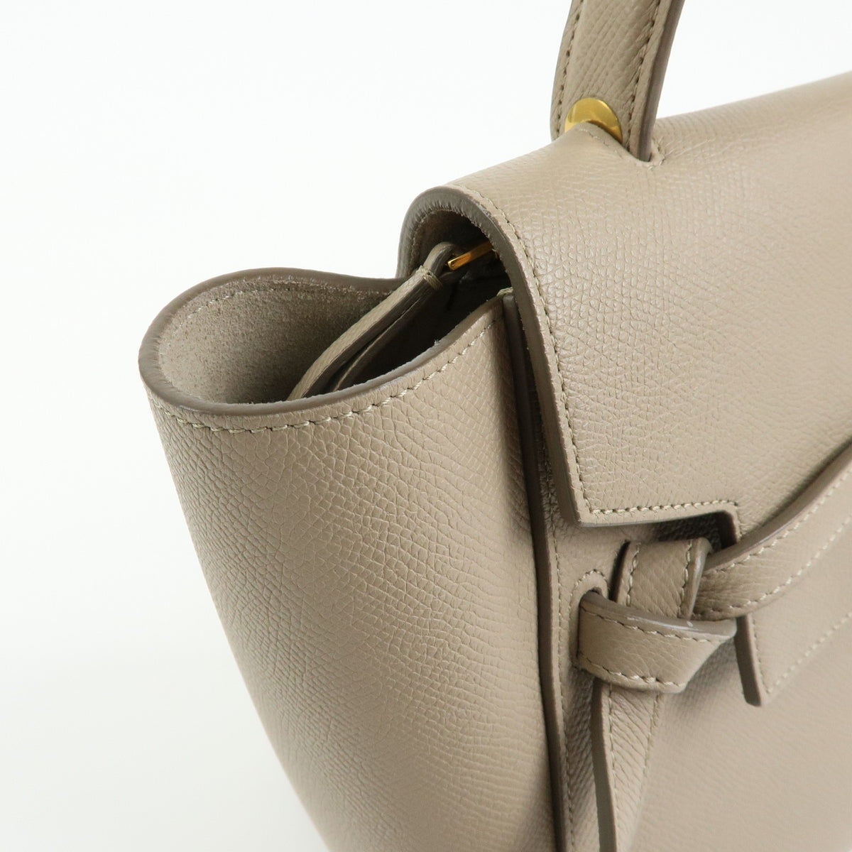 Celine Belt Textured Leather Beige Leather Handbag (Pre-Owned)