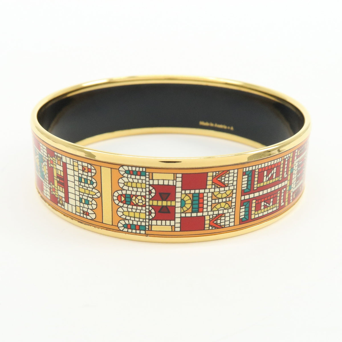 Hermes Caleche Bangle Enamel Gold Gold_Plated Bracelet Jewelry (Pre-Owned)