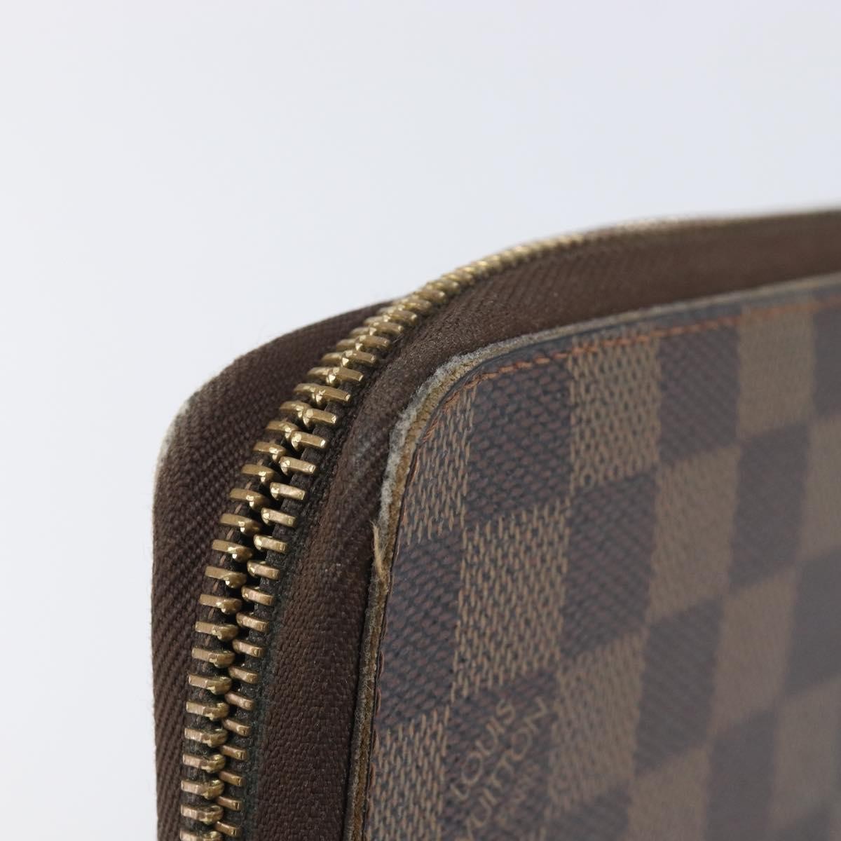 Louis Vuitton Zippy Organizer Damier Brown Canvas Wallets Accessory (Pre-Owned)